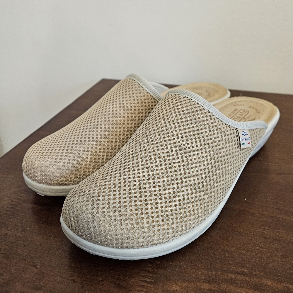 Fly Flot Comfort Mules Made In Italy Anatomic Anti-Shock Leather Women's Sz 39